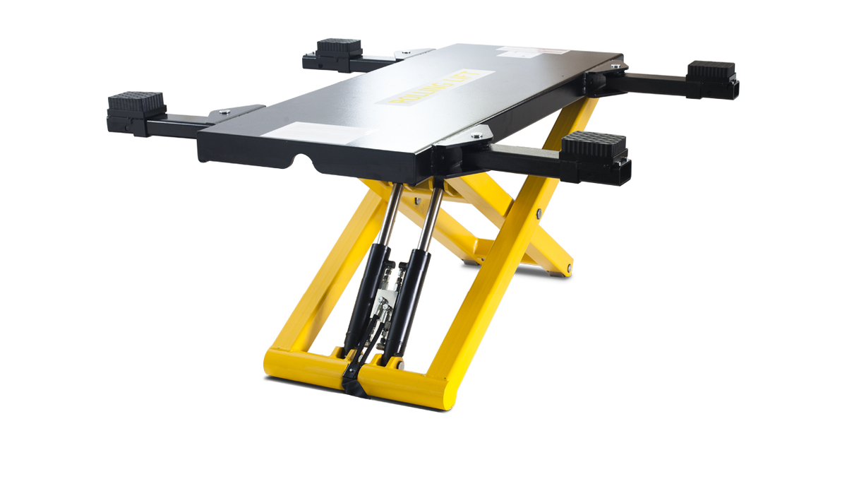 ELEVADOR HIDRAULICO RODANTE 3000KG, TOPES PARA BOMBA Y RUEDAS PIVOTANTES CMO
